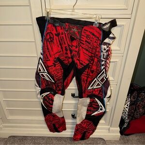 Red and Black Graphic Men's Pants